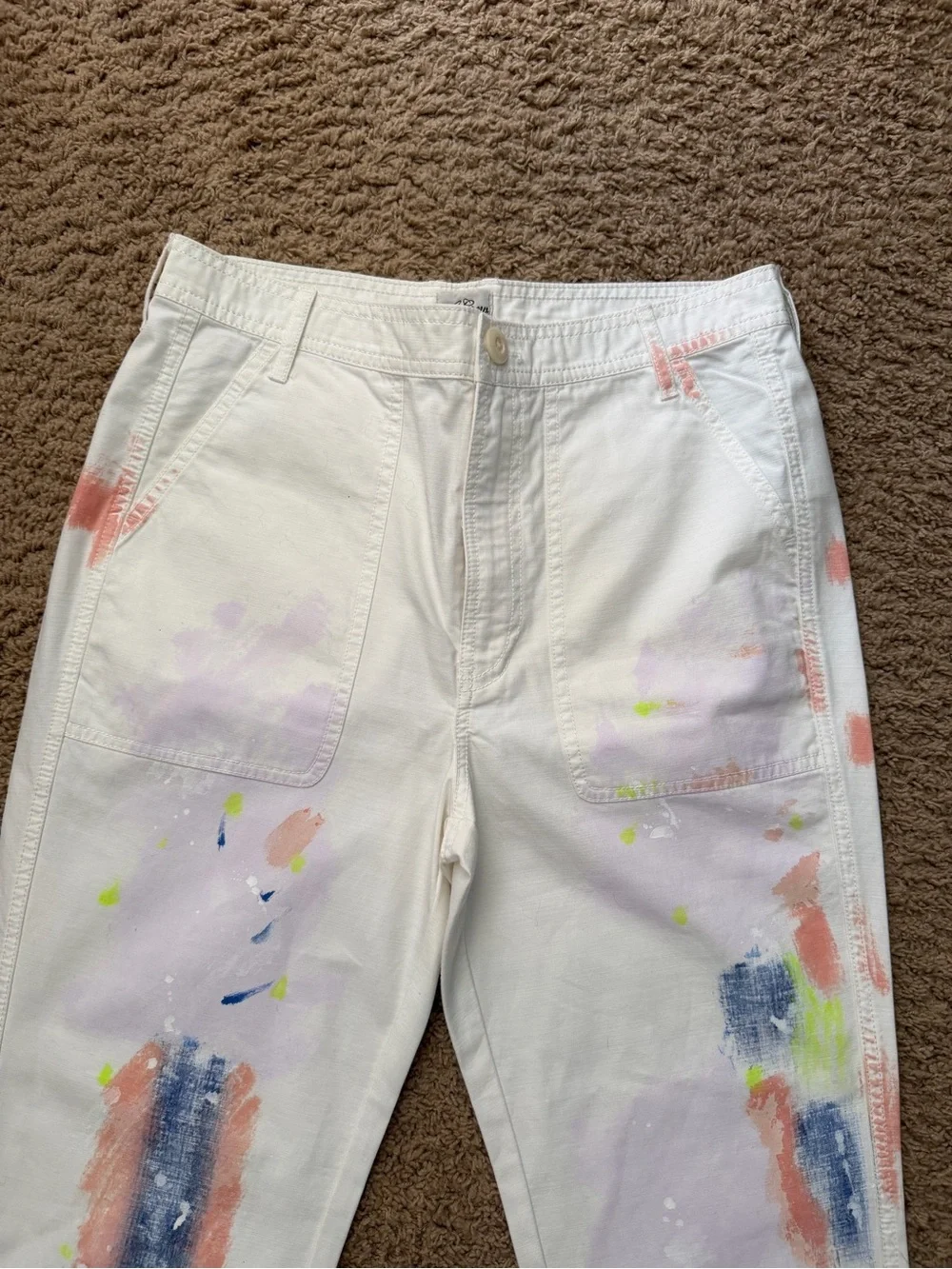 J. Crew LIMITED EDITION Painted Tapered Cargo Pant for Women 100% Cotton